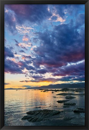 Framed New Zealand, South Island, Kaikoura, South Bay Sunset Print