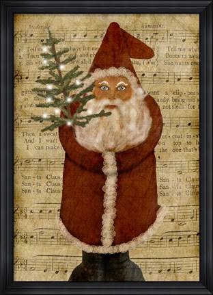 Framed Old Time Santa Print