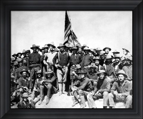 Framed Colonel Theodore Roosevelt and The Rough Riders Print