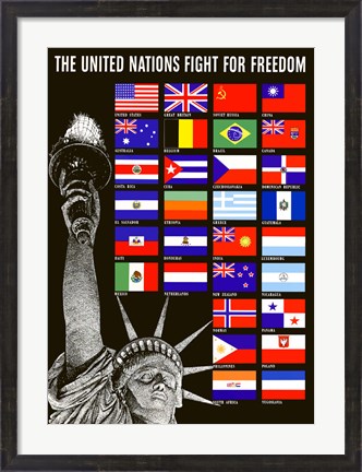 Framed United Nations Fight for Freedom Print