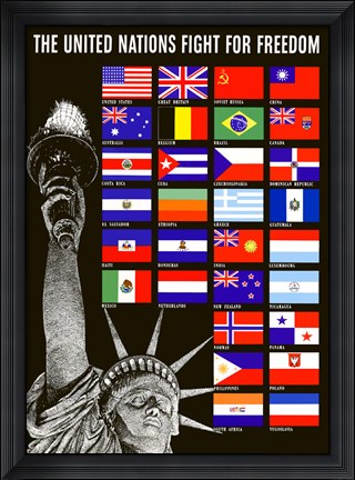 Framed United Nations Fight for Freedom Print