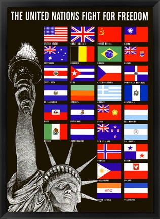 Framed United Nations Fight for Freedom Print