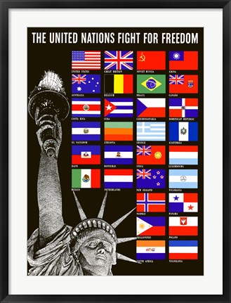 Framed United Nations Fight for Freedom Print