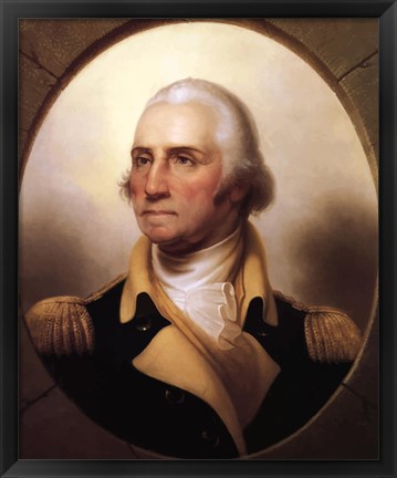 Framed George Washington (digitally restored) Print