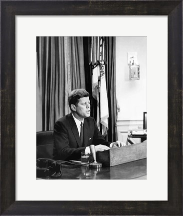 Framed President John F Kenndy Print