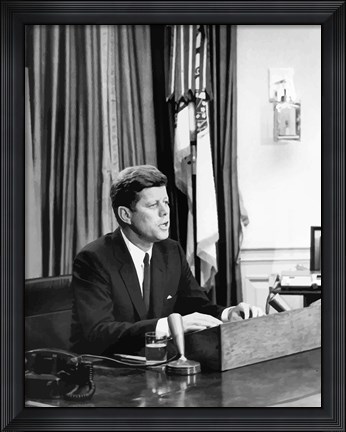 Framed President John F Kenndy Print