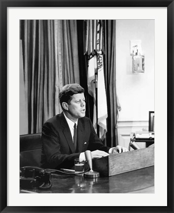 Framed President John F Kenndy Print