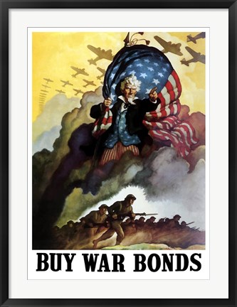 Framed Uncle Sam Urging Troops into Battle Print