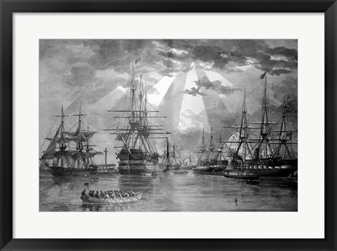 Framed US Naval Ships during the Civil War Print