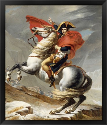 Framed Napoleon Bonaparte on his Horse Print