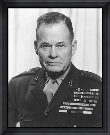 Framed General Lewis Chesty Puller in uniform Print