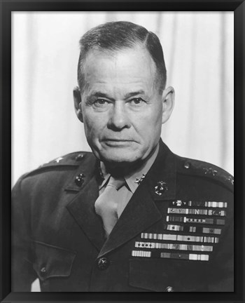 Framed General Lewis Chesty Puller in uniform Print