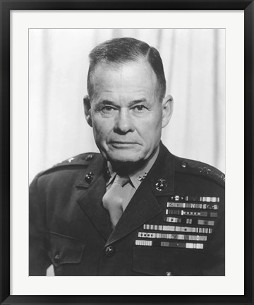 Framed General Lewis Chesty Puller in uniform Print