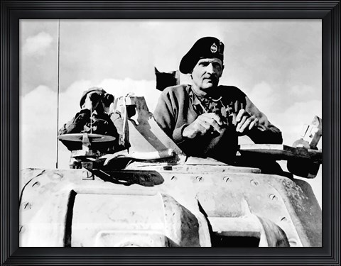 Framed Field Marshal Bernard Law Montgomery in his Tank Print