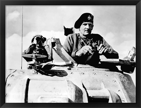 Framed Field Marshal Bernard Law Montgomery in his Tank Print