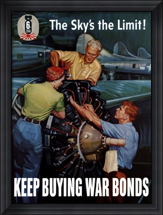 Framed Keep Buying War Bonds Print