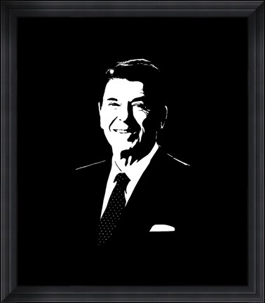 Framed Vector Portrait of President Ronald Reagan Print