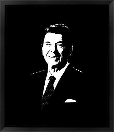 Framed Vector Portrait of President Ronald Reagan Print