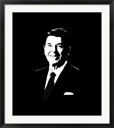 Framed Vector Portrait of President Ronald Reagan Print