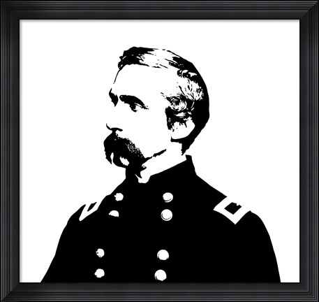 Framed Joshua L Chamberlain, Vector Portrait Print