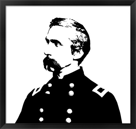 Framed Joshua L Chamberlain, Vector Portrait Print