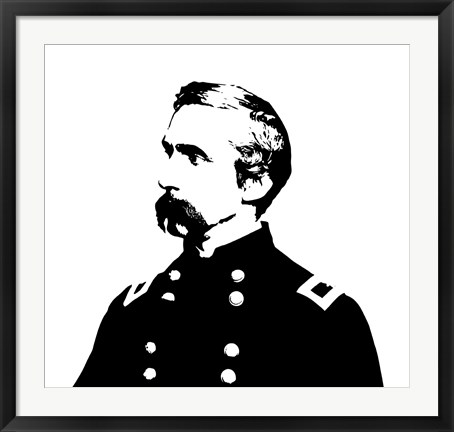 Framed Joshua L Chamberlain, Vector Portrait Print