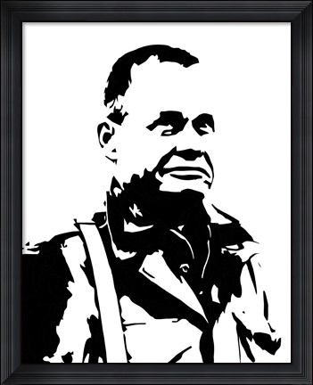 Framed General Lewis Chesty Puller (negative view) Print