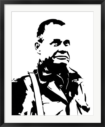 Framed General Lewis Chesty Puller (negative view) Print