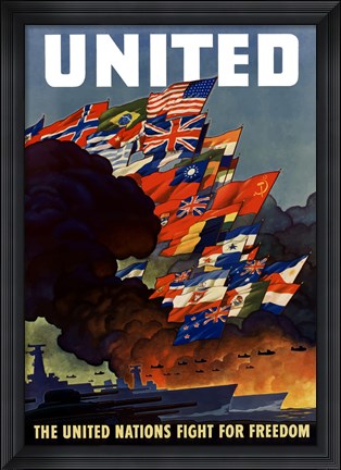 Framed United (War Propoganda Poster) Print