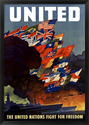 Framed United (War Propoganda Poster) Print