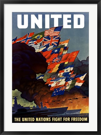 Framed United (War Propoganda Poster) Print