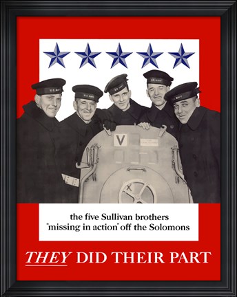 Framed Sullivan Brothers - They Did Their Part Print