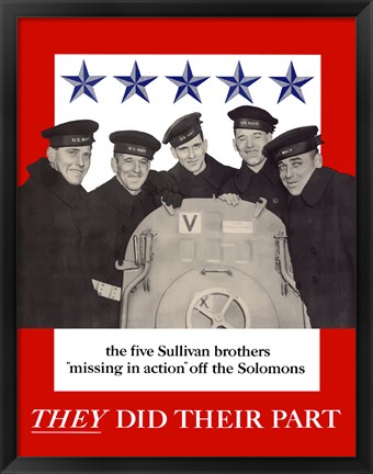 Framed Sullivan Brothers - They Did Their Part Print