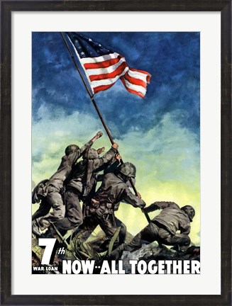 Framed 7th War Loan...Now All Together Print