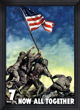 Framed 7th War Loan...Now All Together Print