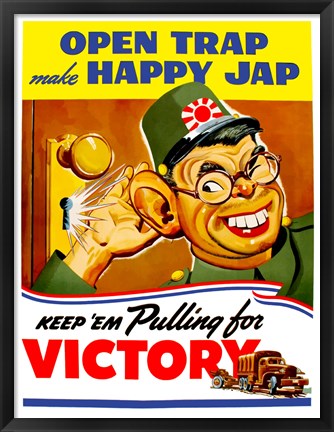 Framed Keep Em Pulling for Victory Print