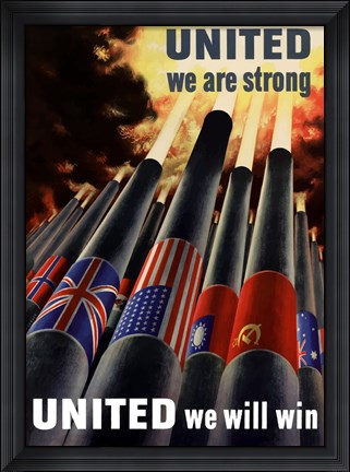 Framed United We Are Strong, United We Will Win Print