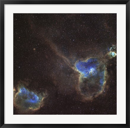 Framed Heart and Soul Nebula Print