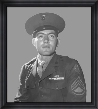Framed Gunnery Sergeant John Basilone Print