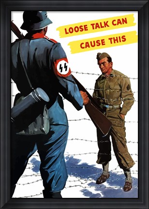 Framed Loose Talk (War Propoganda Snake Poster) Print