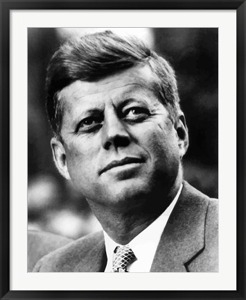 Framed Vector Portrait of John F Kennedy Print