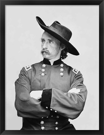 Framed General George Armstrong Custer Print