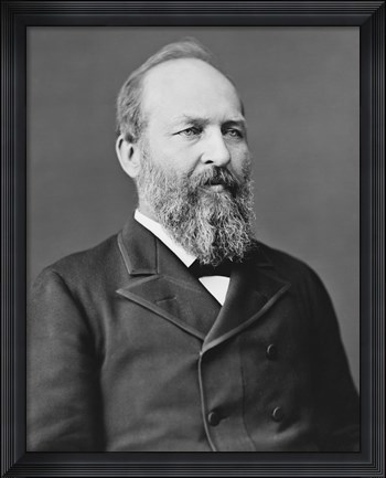 Framed President James Garfield Print