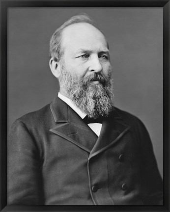 Framed President James Garfield Print