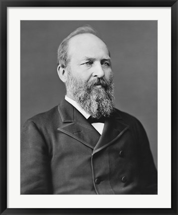 Framed President James Garfield Print