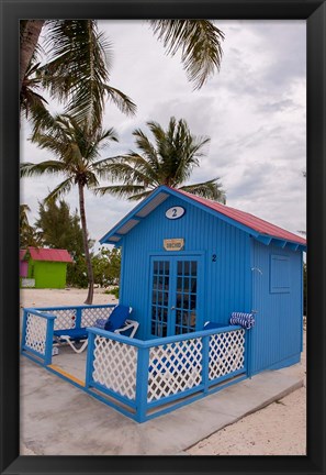 Framed Bahamas, Eleuthera, Princess Cays, beach bungalow Print