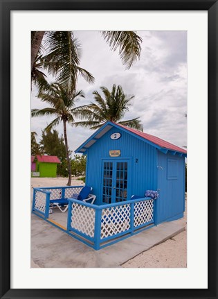 Framed Bahamas, Eleuthera, Princess Cays, beach bungalow Print