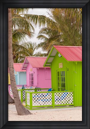 Framed Beach bungalow, Princess Cays, Eleuthera, Bahamas Print
