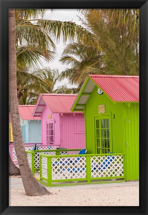 Framed Beach bungalow, Princess Cays, Eleuthera, Bahamas Print