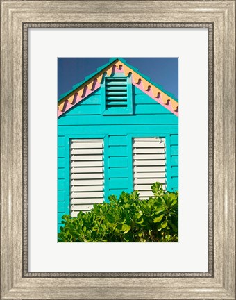 Framed Colorful Cottage at Compass Point Resort, Gambier, Bahamas, Caribbean Print